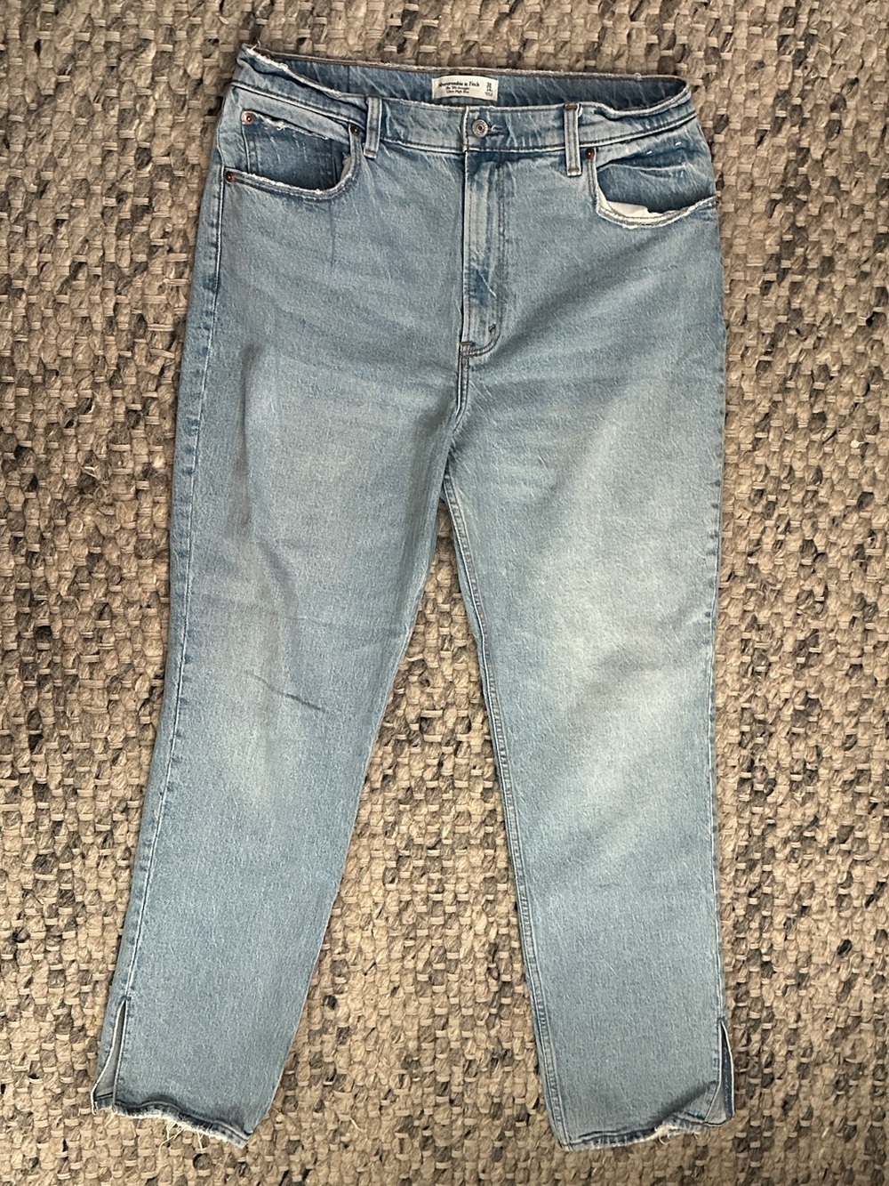 Light Blue Women’s High-Rise Straight Leg Split Hem Jeans